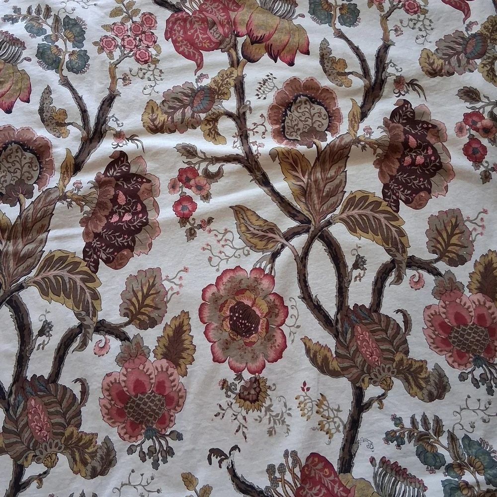 Pottery Barn Gianna Floral Duvet Cover Cotton Linen Queen
